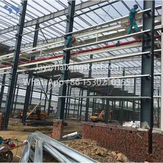Manufacturing plant metal roof trusses